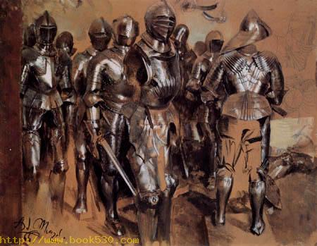 A group of standing arms