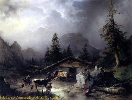 Cottage of Alps in Rain