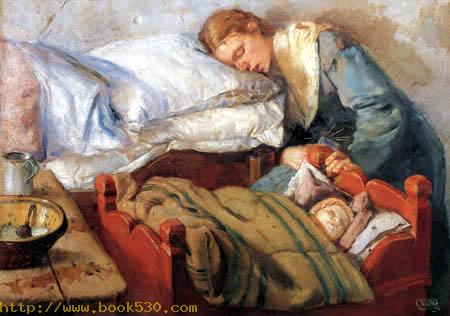 Mother and child, sleeping