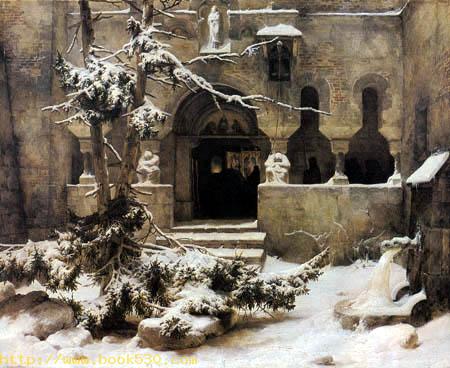 Monastic yard in the snow