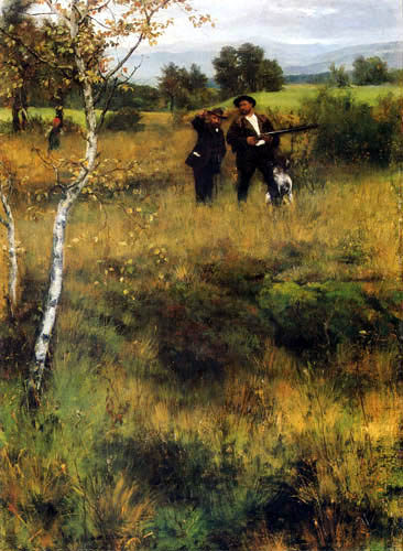Sperl and Leibl on the hunt (painted with W. Leibl)