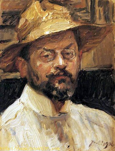 Selfportrait with straw hat