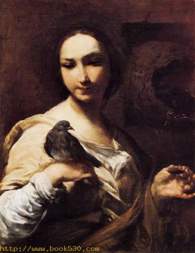 Woman with a pigeon