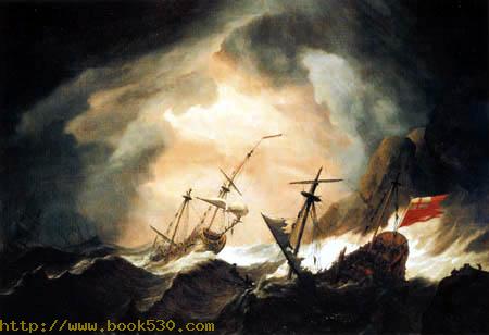 English ships in the storm