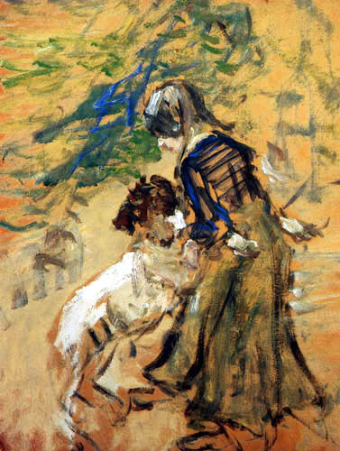 Young girl with dog