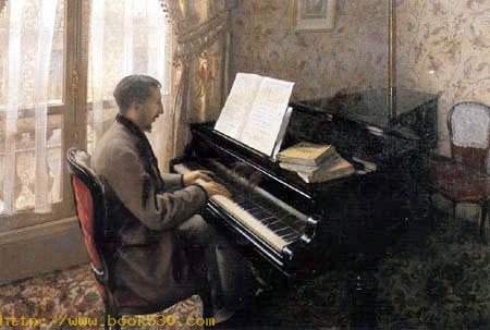 Young man playing the piano