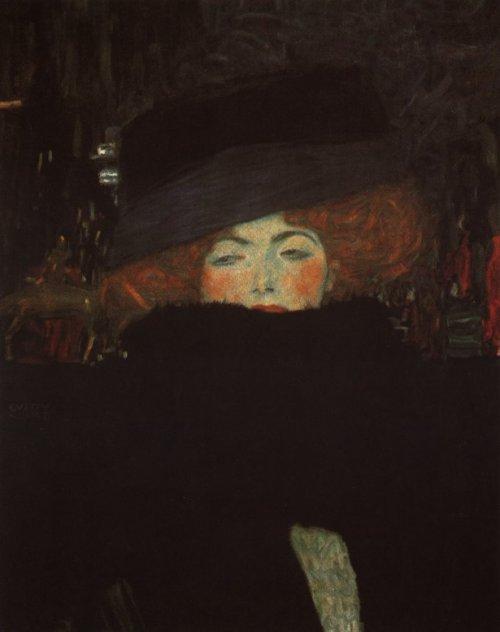 Lady with Hat and Feather Boa