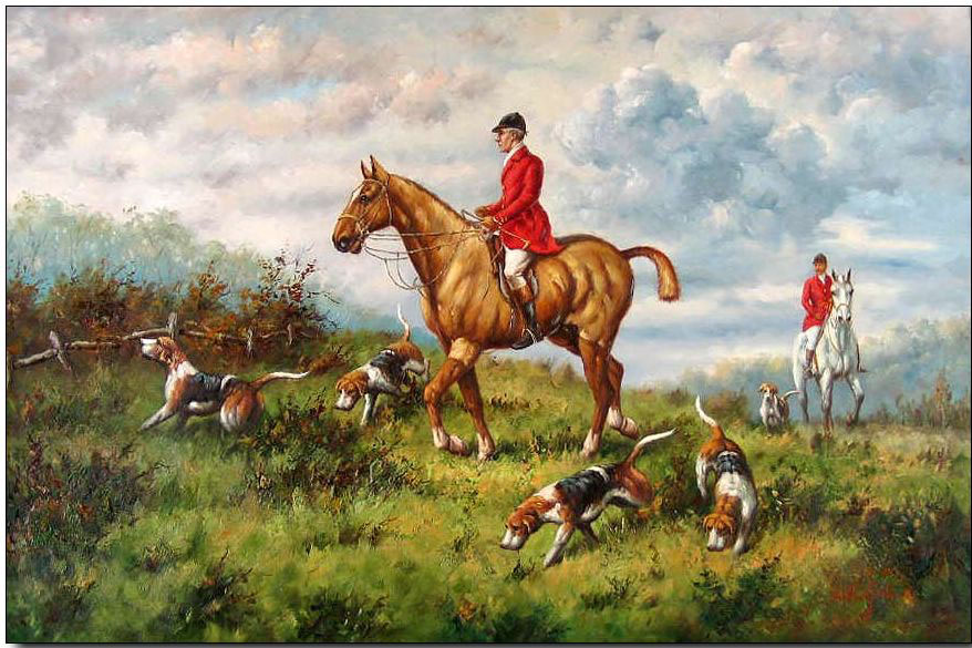 Hunting oil painting