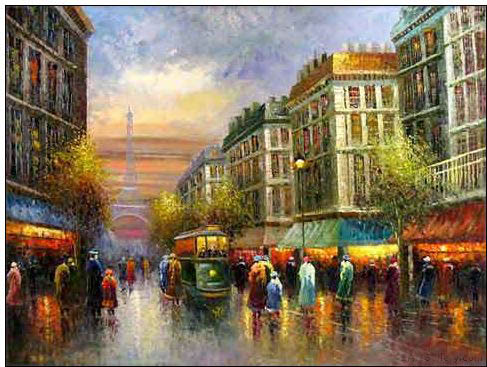 Cities oil painting