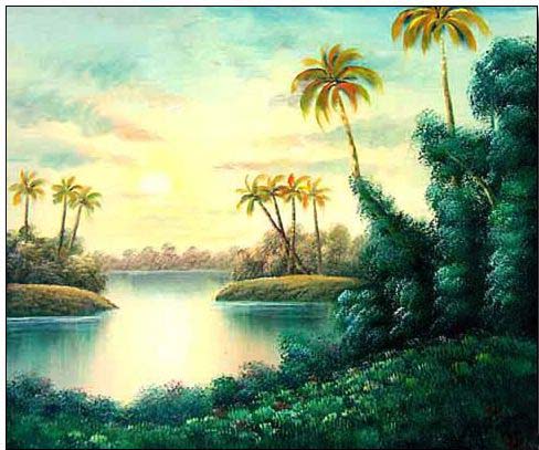 Palm oil painting