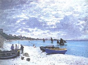 Beach at St. Adresse Oil Painting