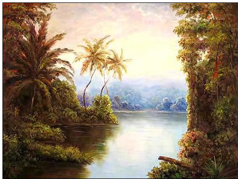 Palm oil painting