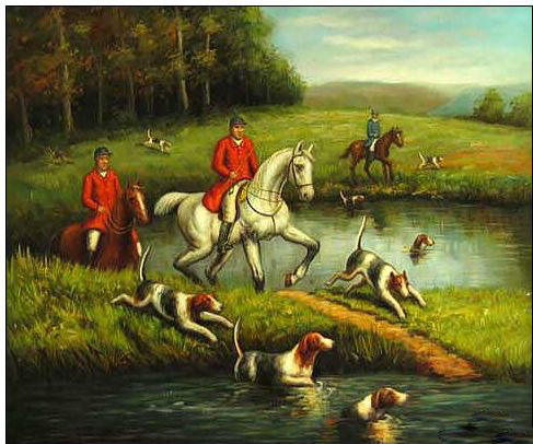 Hunting oil painting