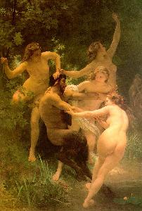 Nymphs and Satyr Adolphe William Bouguereau Oil Painting