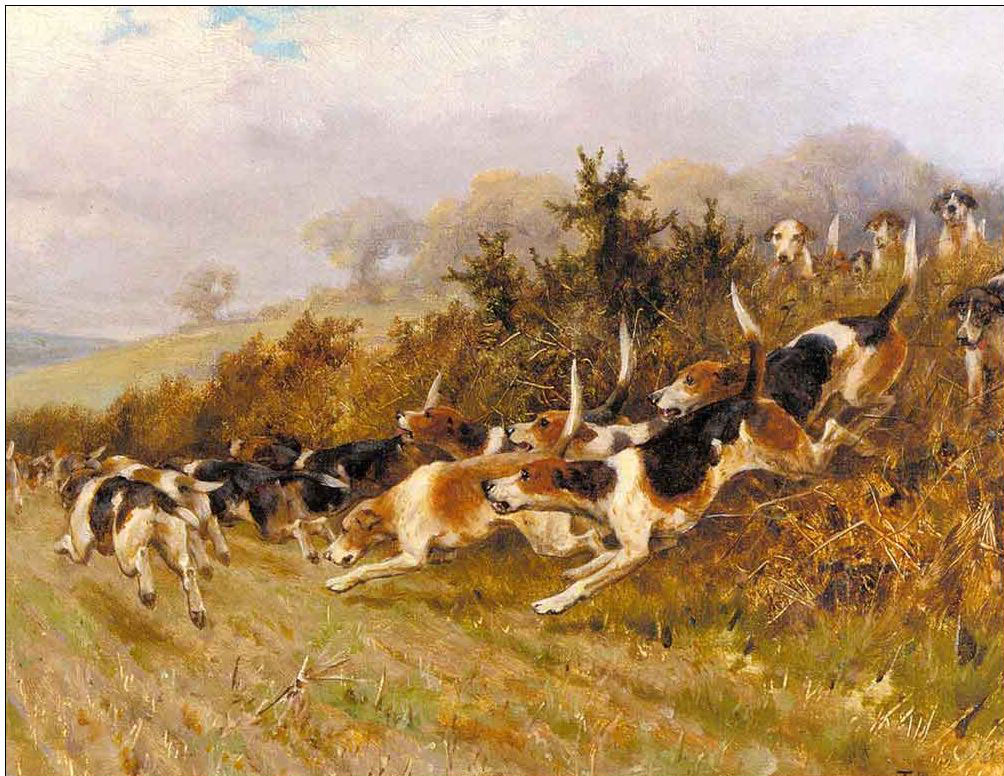 Hunting oil painting