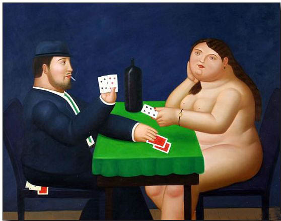 Fat person oil painting