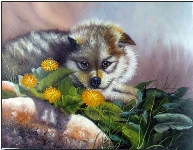 Animal oil painting