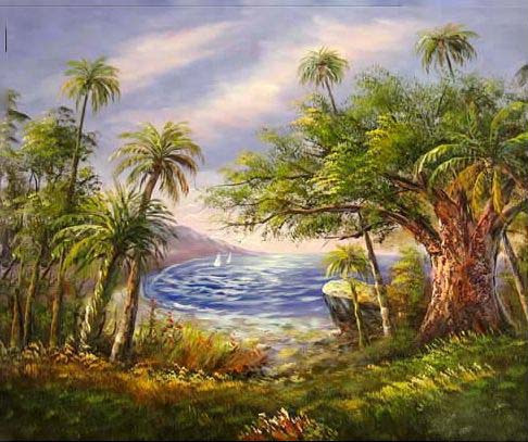 Palm oil painting