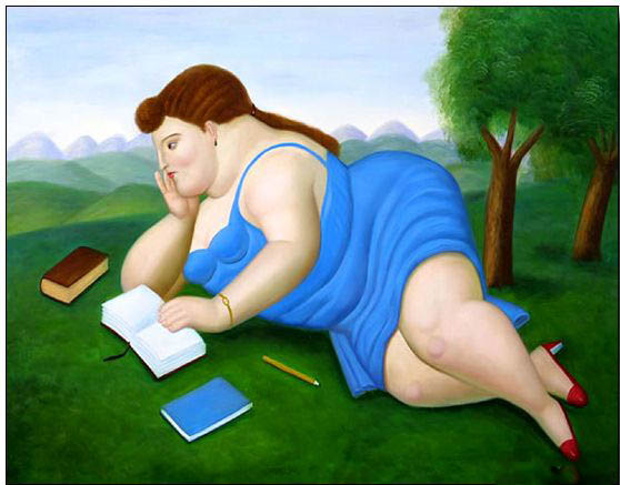 Fat person oil painting