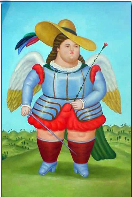 Fat person oil painting