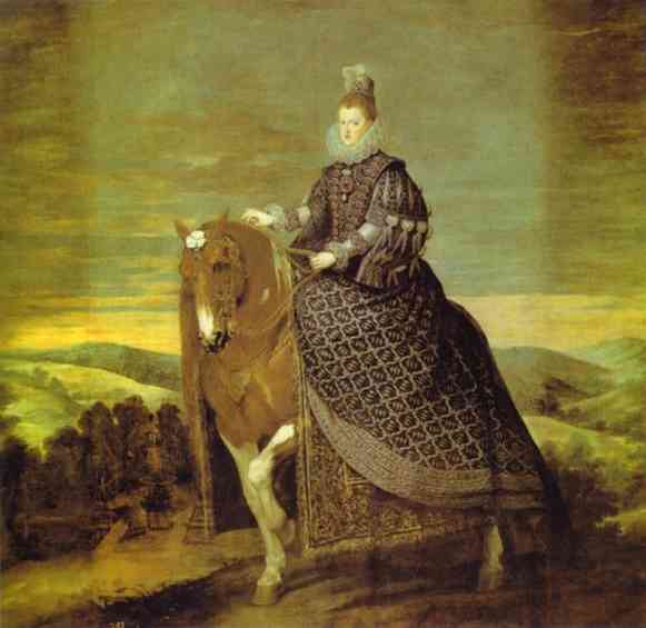 Oil painting:Queen Margarita on Horseback. 1634