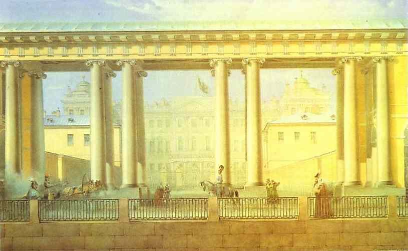 Oil painting:The Anichkov Palace in St. Petersburg. 1838