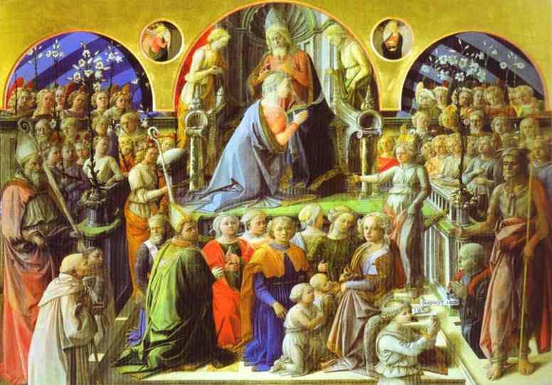 Oil painting:The Coronation of the Virgin. 1441