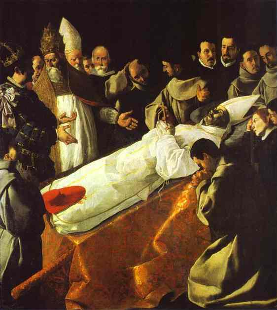 Oil painting:The Death of St. Bonaventura. 1629