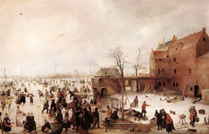 Oil painting for sale:A Scene on the Ice near a Town, 1615