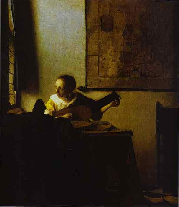 Woman Playing a Lute near a Window. c.1664