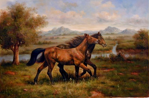 Oil painting for sale:horses-005