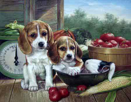 Oil painting for sale:dogs-045