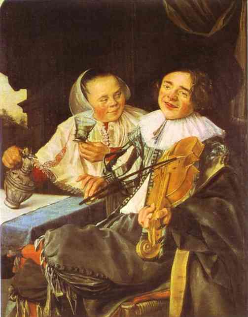 Oil painting:Carousing Couple. 1630