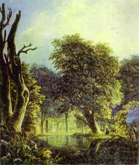 Oil painting:In a Park. c. 1833