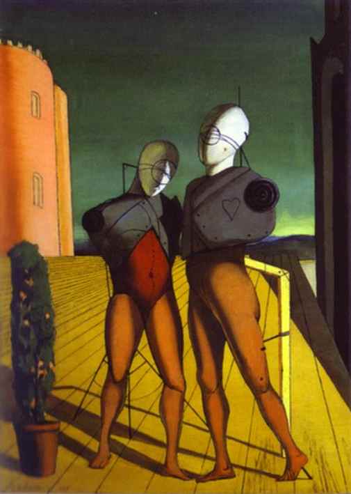 Oil painting:Le Duo (Les Mannequins de la tour rosel). 1915