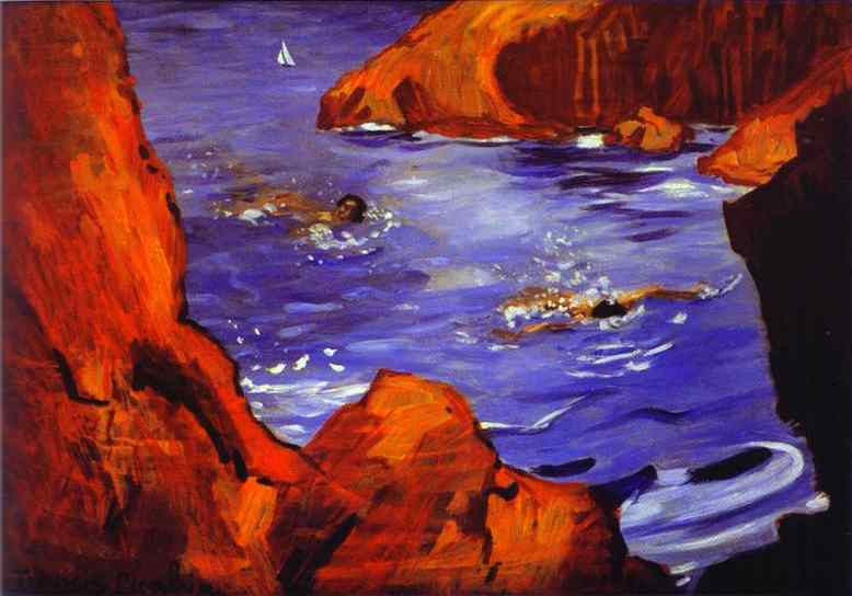 Oil painting:Les calanques. 1942