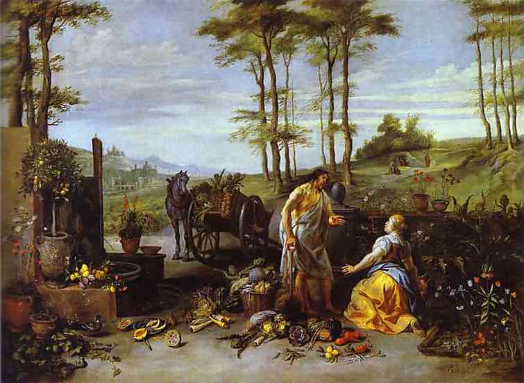 Oil painting:Noli me tangere. c. 1630