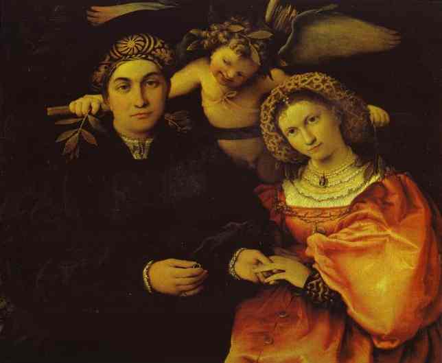 Oil painting:Portrait of Messer Marsilio and His Wife. 1523