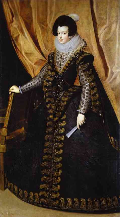 Oil painting:Queen Isabel, Standing. 1631