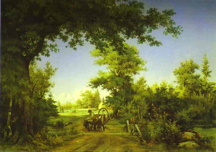 Oil painting:View in the Vicinity of St. Petersburg. 1856
