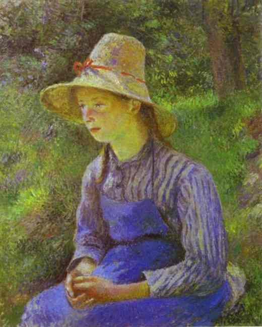 Oil painting:Young Peasant Girl Wearing a Hat. 1881