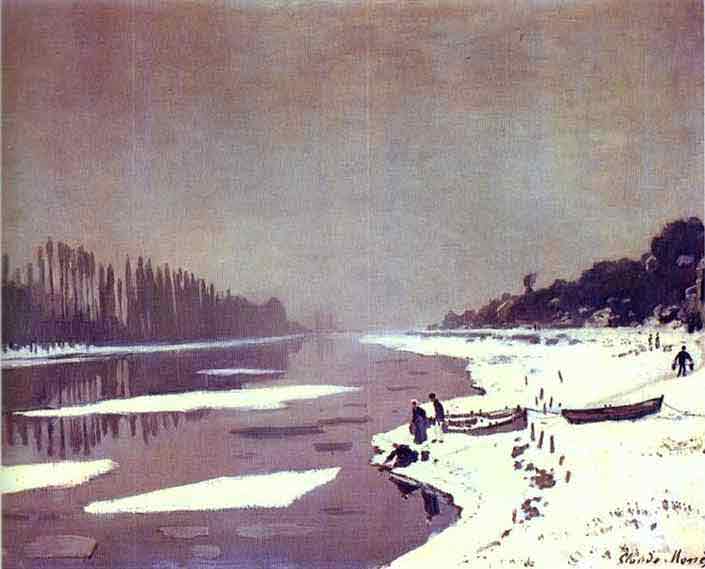 Ice on the Seine near Bougival 1867.