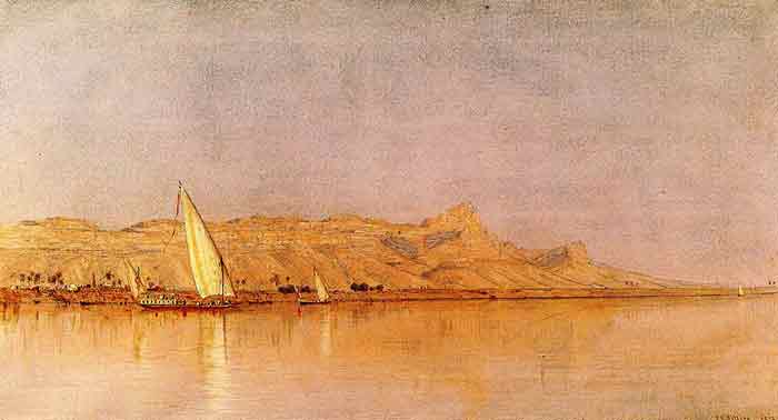 Oil painting for sale:On the Nile, Gebel Shekh Hereedee, 1872