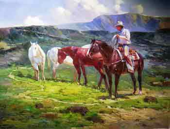 Oil painting for sale:horses-040