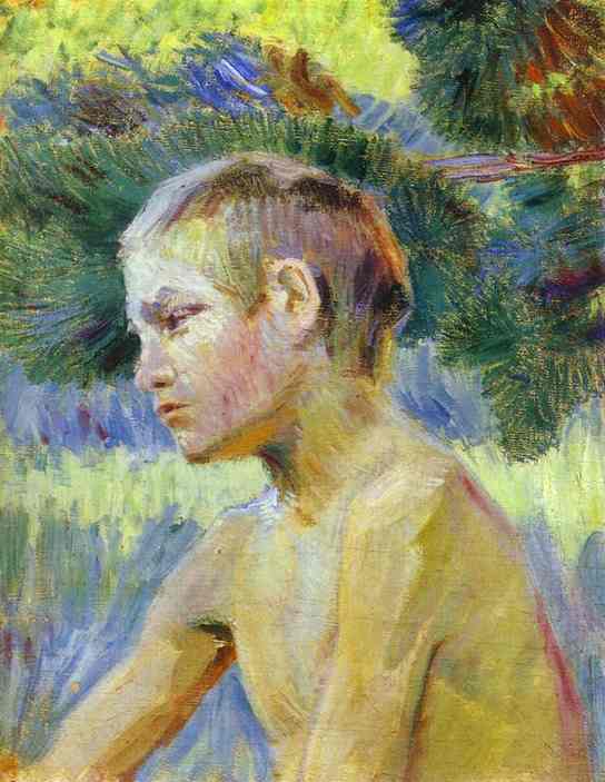 Oil painting:Boy Seated. 1901