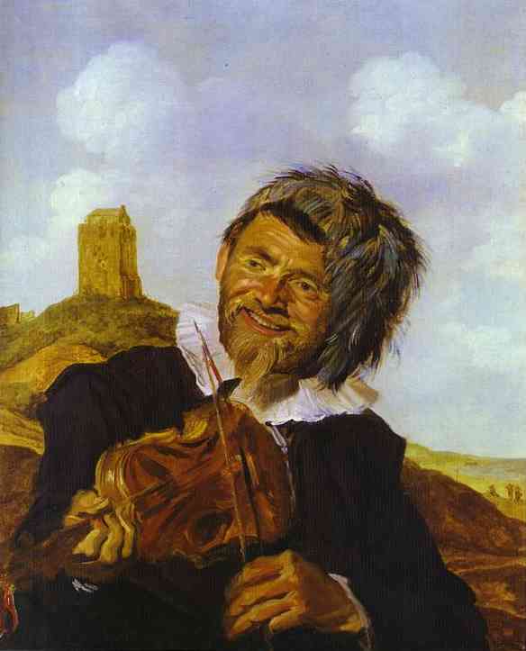 Oil painting:Fisherman, Playing a Fiddle. c. 1630