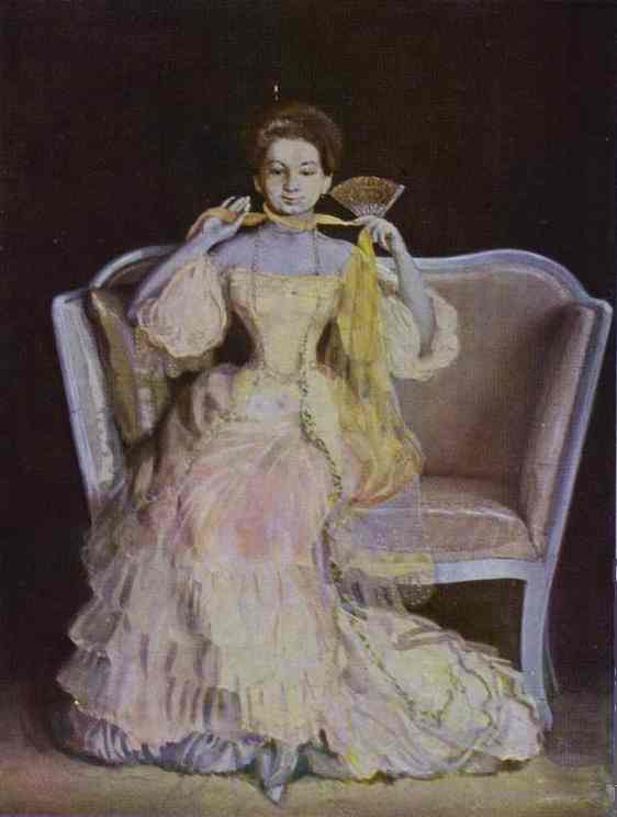 Oil painting:Lady in Pink. 1903