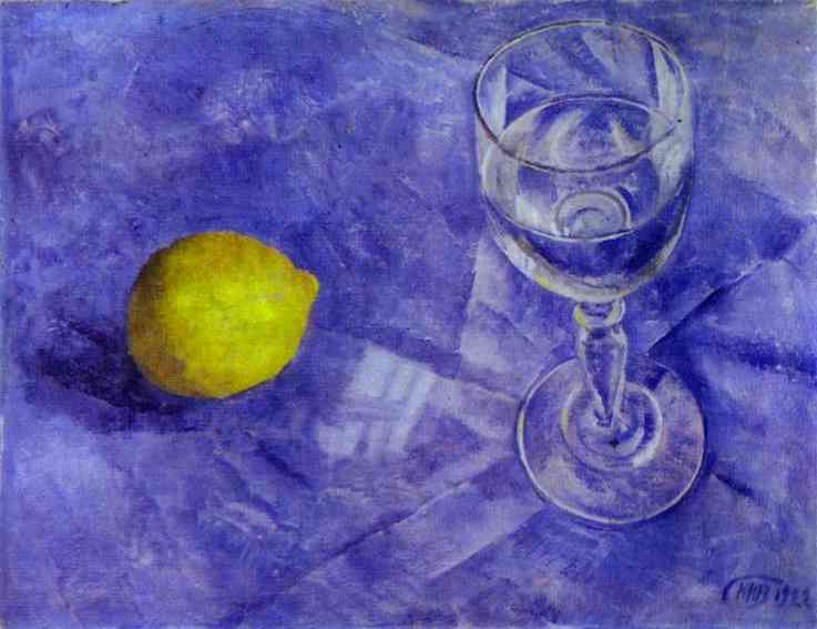 Oil painting:Lemon and Glass. 1922