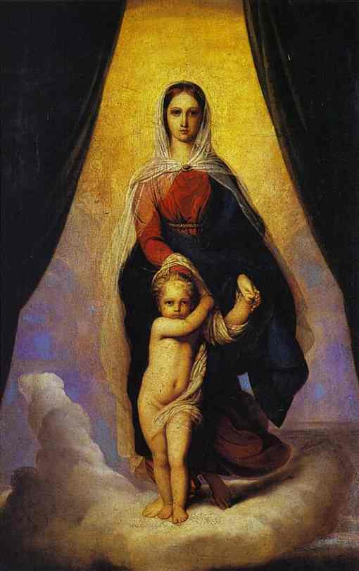 Oil painting:Madonna with Child. 1835