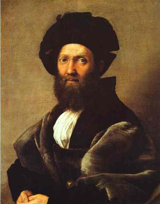 Oil painting:Portrait of Baldassare Castiglione. c.1514